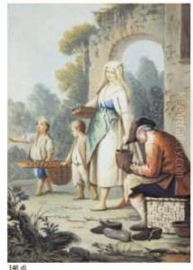 Attivo A Napoli Dal 1754 Al 1804
 A) Il Venditore Di Caldarroste B) La Spaghettata C) La Suonatrice Di 
Tamburello D) Il Calzolaio