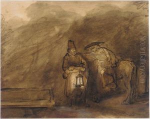 Rest On The Flight Into Egypt by Barent Fabritius