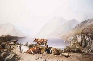 A Halt on the Drove, Loch Etive by Thomas Sidney Cooper