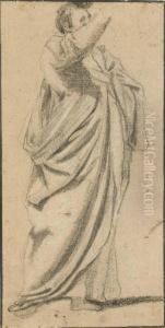 Un Homme De Profil A Droite, Levant Son Bras Droit by Pietro Faccini