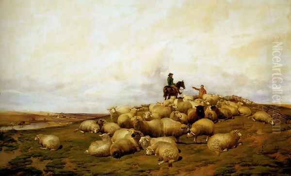 A Shepherd With His Flock - view 1
