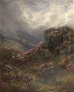 Heather In Bloom, Galloway by James Jnr Faed