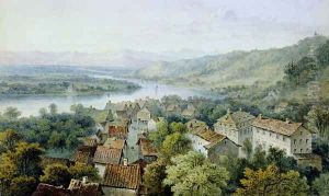 A View of Karlsruhe by Thomas Sidney Cooper