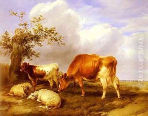 In The Canterbury Meadows by Thomas Sidney Cooper