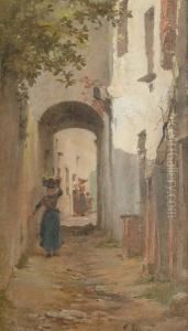 A Street In Lai--alia, Italy; And A Companion by Edward Henry Fahey
