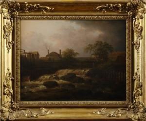 Bruksmiljo Med Fors by Carl Johan Fahlcrantz