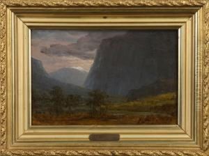 Dramatiskt Bergslandskap I Aftonrodnad by Carl Johan Fahlcrantz