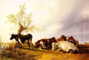 Dairy Cows Resting by Thomas Sidney Cooper