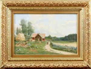 Kvinnofigur Pa Landsvag by Carl August Fahlgren