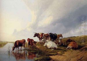 Evening In The Meadows by Thomas Sidney Cooper