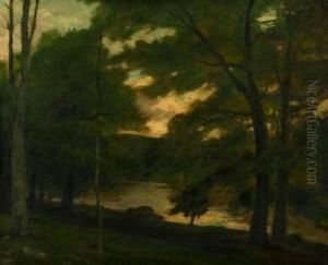 Dammerung Am Waldsee by Carl Ludwig Fahrbach