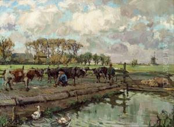 Hollandische Landschaft Mit Herde - view 1