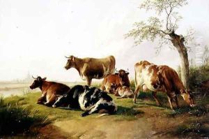 Cattle in a Landscape by Thomas Sidney Cooper