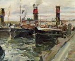 Hafenszene by Carl Fahringer