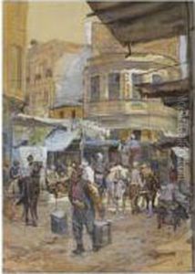 Rue Animee En Turquie by Carl Fahringer