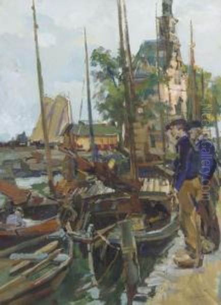 Fishermen On The Quay Near The Hoofdtoren, Hoorn - view 1