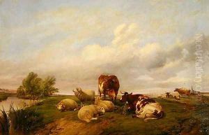 On Canterbury Meadows, 1861 by Thomas Sidney Cooper