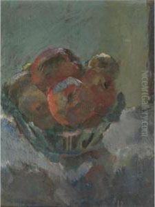 Obststillleben In Keramikschale (still Life With Fruits) by Anton Faistauer