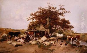 Waiting for Hire, 1878 by Thomas Sidney Cooper