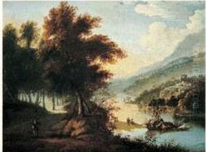 Vue De La Vallee Du Rhin by Anton Faistenberger