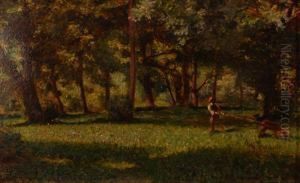 Bosco Con Pastorello E Capretta by Alberto Falchetti