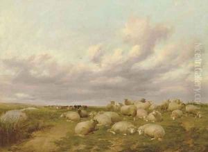 Sheep in Canterbury Meadows by Thomas Sidney Cooper