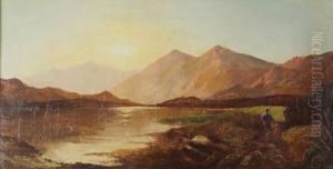 Tramonto Su Un Lago Di Montagna