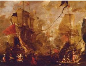 Cleopatra Fleeing The Battle Of Actium by Anielo Falcone