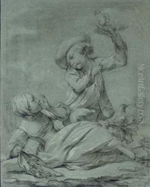 Two Children Playing - view 1