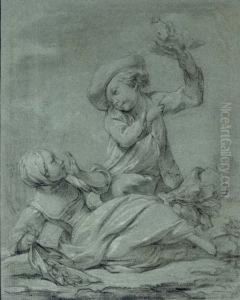Two Children Playing by Etienne-Maurice Falconet