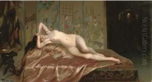 A Reclining Nude by Luis Ricardo Falero