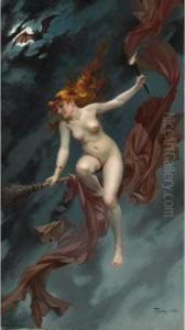 The Witches Sabbath (la Sociere Allant Au Sabbat) by Luis Ricardo Falero