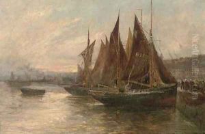 Boulogne Harbour by Thomas Sidney Cooper