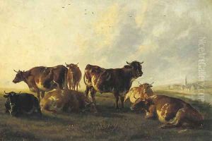 In the Fordwich Meadows, East Kent by Thomas Sidney Cooper