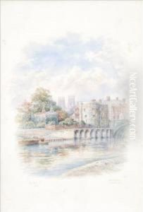 Minster, Roman Walls,york Water Tower, Minster, York River Ouse, Minster, York by George Fall