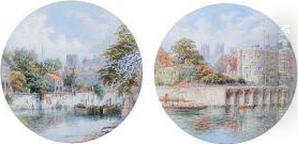 Boats On The River Before Marygate Tower Withthe Minster Beyond - view 1