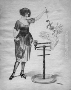 Young Woman With Cockatoo, 1910s Young Woman With Cockatoo, 1910s