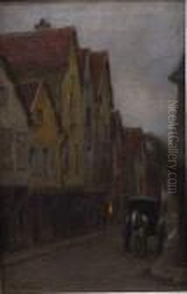Antwerps Straatje In De Avondschemering - view 1