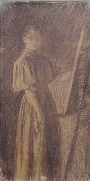 Woman At Easel- - view 1