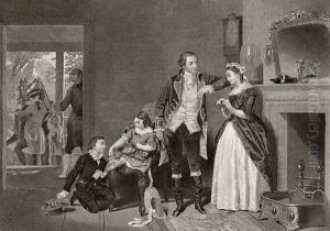 George Washington's first interview with Mrs Custis, from 'Life and Times of Washington', Volume I, 1857 by Alonzo Chappel