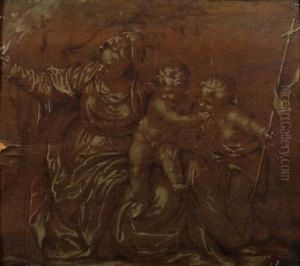 Madonna And Child, With Theinfant John The Baptist by Paolo Farinati