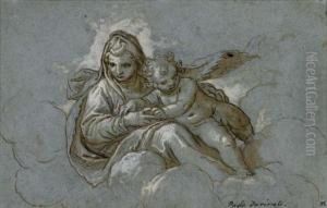 Vierge I L'enfant Dans Les Nuees (recto) ; Et Fragment D'une Vierge I L'enfant (verso)
