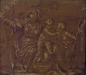 Virgin And Child With The Infant St. John The Baptist by Paolo Farinati