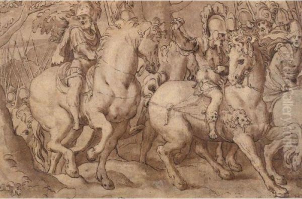 Roman Soldiers On Horseback - view 1
