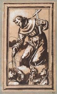Saint Franois Donnant La Corde De L'ordre A Des Franciscains