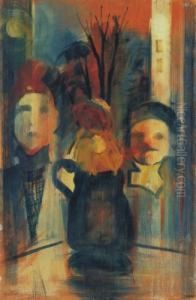 She Was Pale (woman And Man In The Window) by Etienne Farkas
