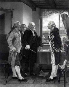 The Peace Conference on Staten Island, Interview between Lord Howe and the Committee of Congress, 11th September 1776 by Alonzo Chappel