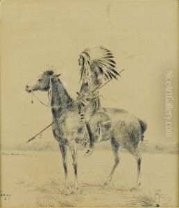 Indian Scout On Horseback by Henry Farny