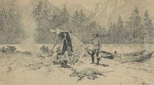 Hunters Making Camp By A River by Henry Farny