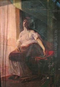 Woman By A Window by Federico Faruffini
